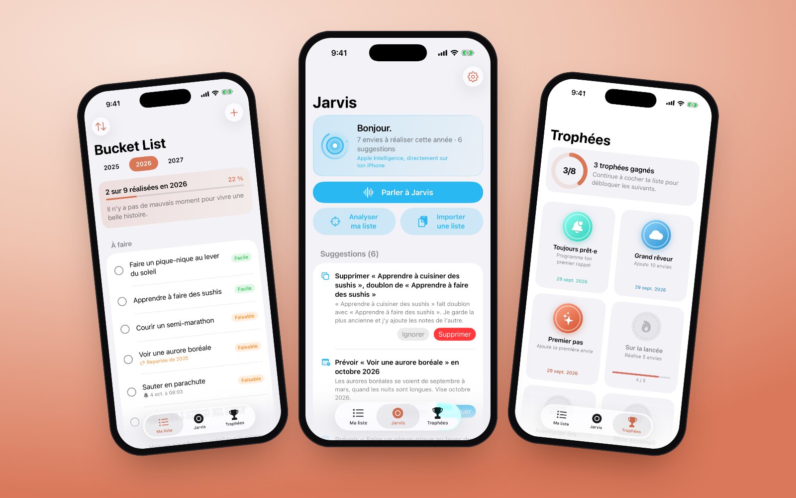 Bucket List : la liste, Jarvis et les trophées